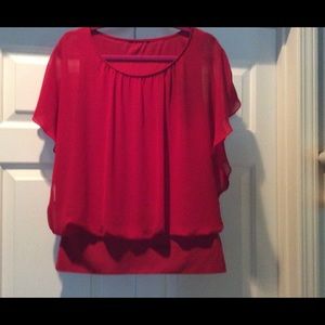 Silky Red Pullover Top